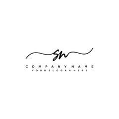 SN initial Handwriting logo vector template