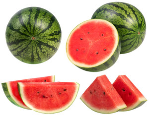 Watermelon isolated on white background, Red Watermelon on a white background With clipping path