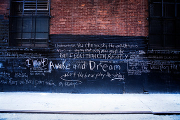 graffiti on the wall of a building in New York
