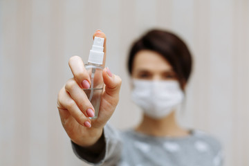 Your accuracy and disinfection in your hands. stay at home. Hand disinfection at home.