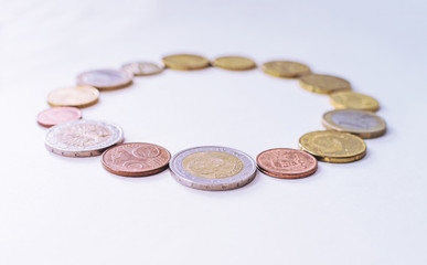 European Union symbol made of coins of European countries