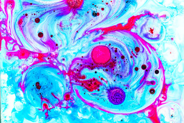 Abstract background from ink, milk and oil