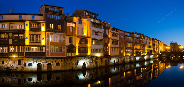 View of Castres at dusk