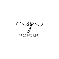 SY initial Handwriting logo vector template