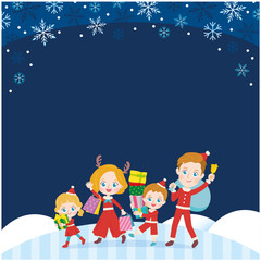 Fototapeta premium cute type blonde family_winter5