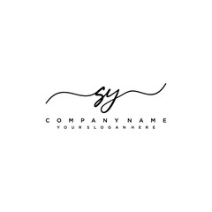 SY initial Handwriting logo vector template