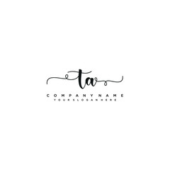 TA initial Handwriting logo vector template