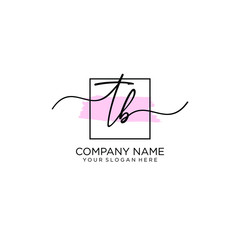 TB initial Handwriting logo vector template