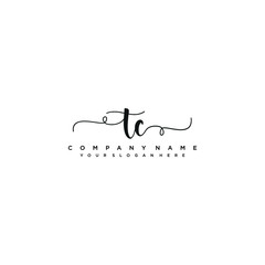 TC initial Handwriting logo vector template