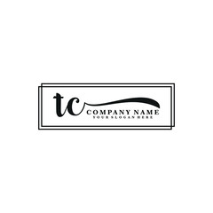 TC initial Handwriting logo vector template