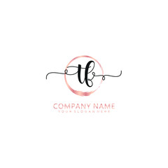 TF initial Handwriting logo vector template