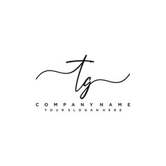 TG initial Handwriting logo vector template
