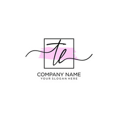 TL initial Handwriting logo vector template