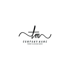 TM initial Handwriting logo vector template