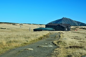 Czech Republic-view of the top of Snezka and Lucni hut