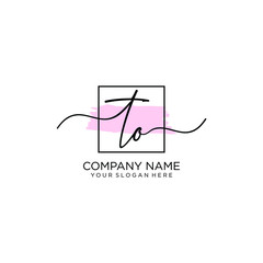 TO initial Handwriting logo vector template