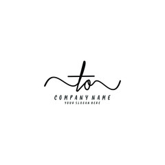 TO initial Handwriting logo vector template