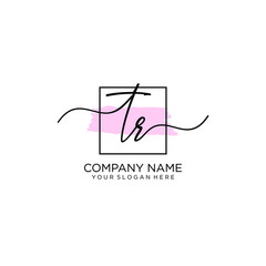 TR initial Handwriting logo vector template