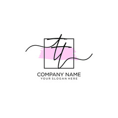 TT initial Handwriting logo vector template