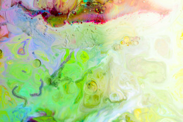 Abstract background from ink, milk and oil