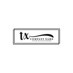 TX initial Handwriting logo vector template