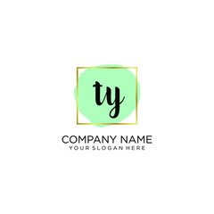 TY initial Handwriting logo vector template
