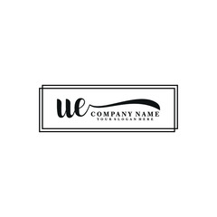 UE initial Handwriting logo vector template