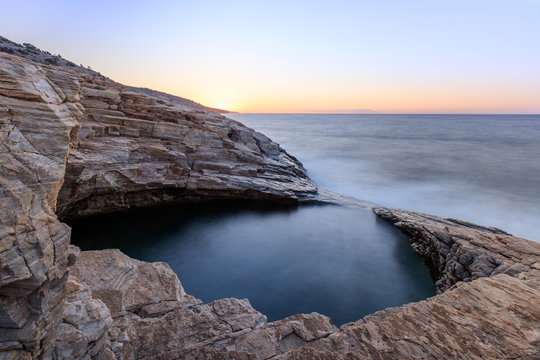 Giola, natural sea water pool located on Thassos island