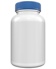 Realistic 3D Bottle Mock Up Template on White Background.3D Rendering,3D Illustration.Copy Space