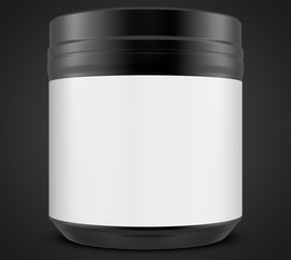 Realistic 3D Bottle Mock Up Template on Black Background.3D Rendering,3D Illustration.Copy Space