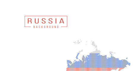 Russia country map backgraund made from halftone dot pattern, Flag concept. Vector illustration isolated on white background