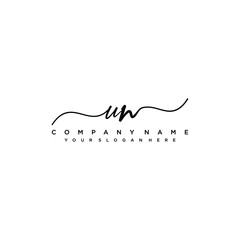 UN initial Handwriting logo vector template