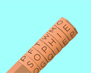 Scytale transposition cipher retro icon