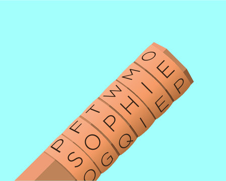 Scytale transposition cipher retro icon