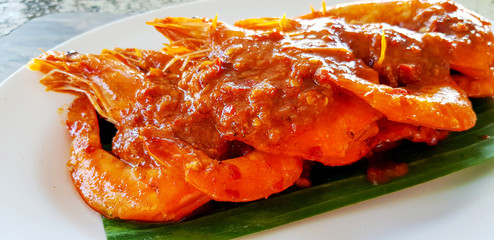 Shrimp with Chili Sauce ingredient of sweet, salty and sour flavors