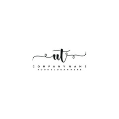 UT initial Handwriting logo vector template