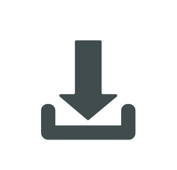 gray download icon isolated on white background