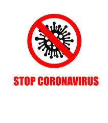 Stop coronavirus vector sign isolated on white background