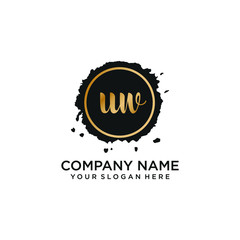 UW initial Handwriting logo vector template