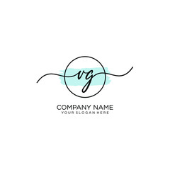 VG initial Handwriting logo vector template