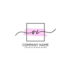 VI initial Handwriting logo vector template