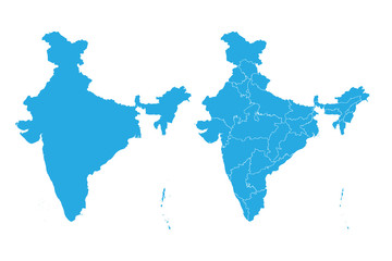 Map - India Couple Set , Map of India,Vector illustration eps 10.