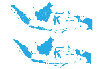 Map - Indonesia Couple Set , Map of Indonesia,Vector illustration eps 10.