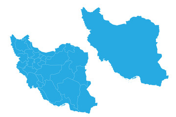 Map - Iran Couple Set , Map of Iran,Vector illustration eps 10.