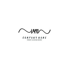 VM initial Handwriting logo vector template