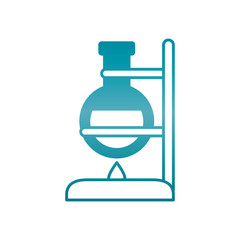 Laboratory burner and flask icon, gradient style
