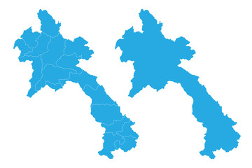 Map - Laos Couple Set , Map of Laos,Vector illustration eps 10.