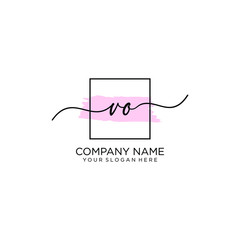 Obraz premium VO initial Handwriting logo vector template