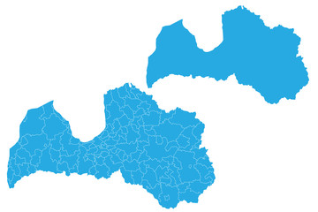 Map - Latvia Couple Set , Map of Latvia,Vector illustration eps 10.