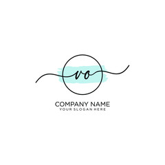 VO initial Handwriting logo vector template